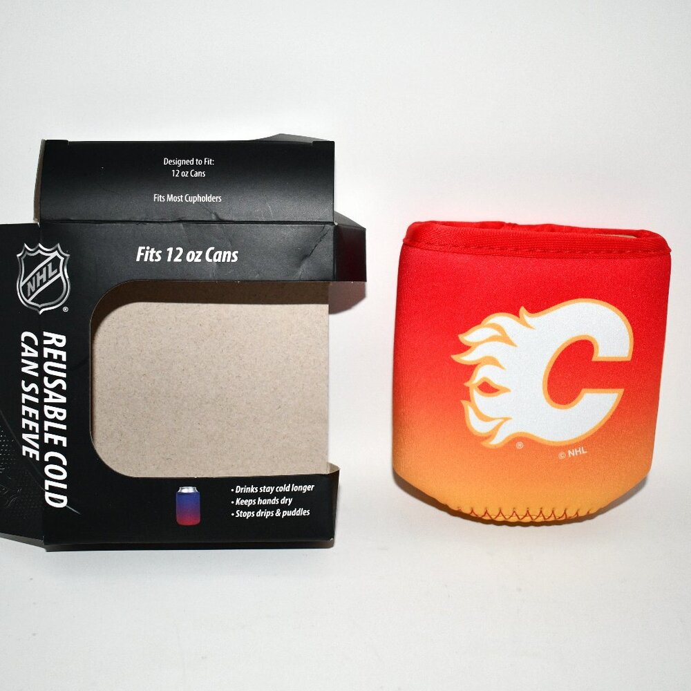 Sok It CanSok NHL Calgary Flames 12oz Hockey Sleeve, Neoprene Insulated, NWT